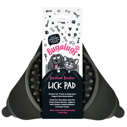 Bugalugs Lick Pad for Dogs & Cats (Black)