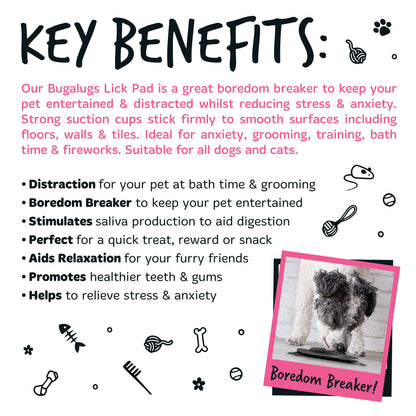 Bugalugs Lick Pad for Dogs & Cats (Black)