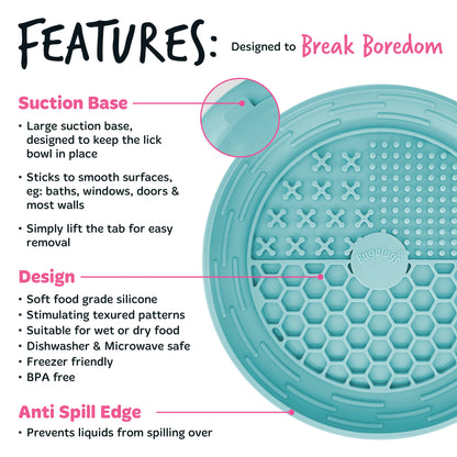 Bugalugs Lick Bowl for Dogs & Cats (Blue)