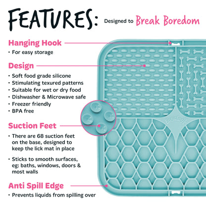 Bugalugs Lick Mat for Dogs & Cats (Blue)