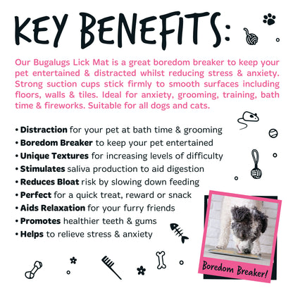 Bugalugs Lick Mat for Dogs & Cats (Blue)