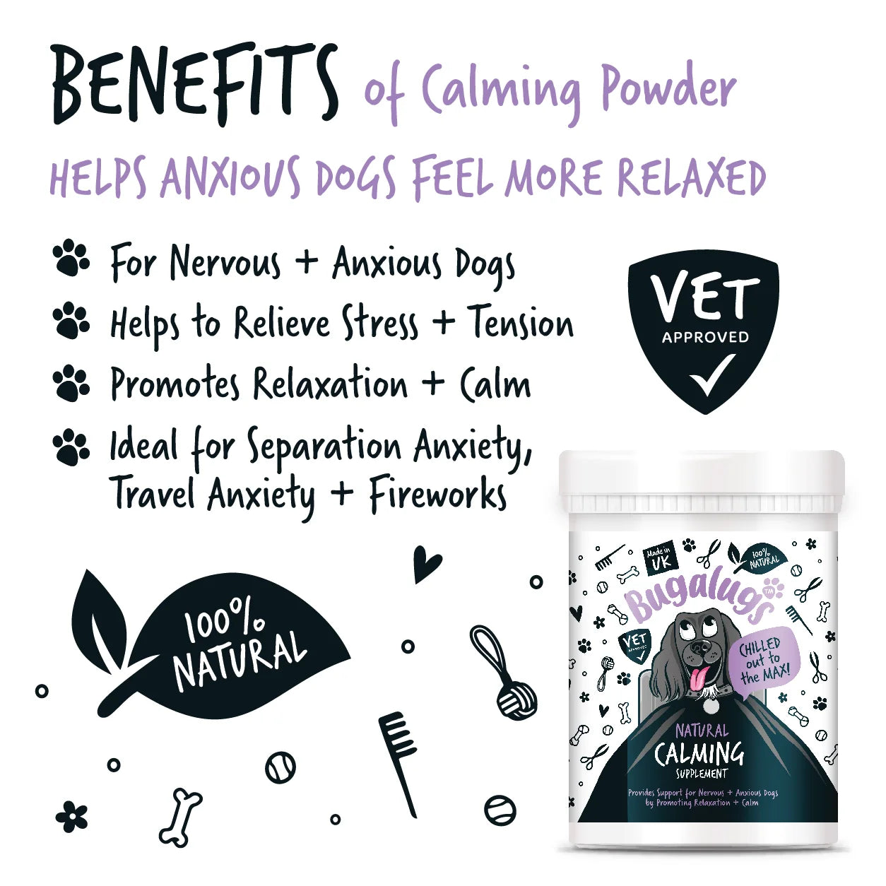 Bugalugs Calming Powder Supplement with spoon 200g