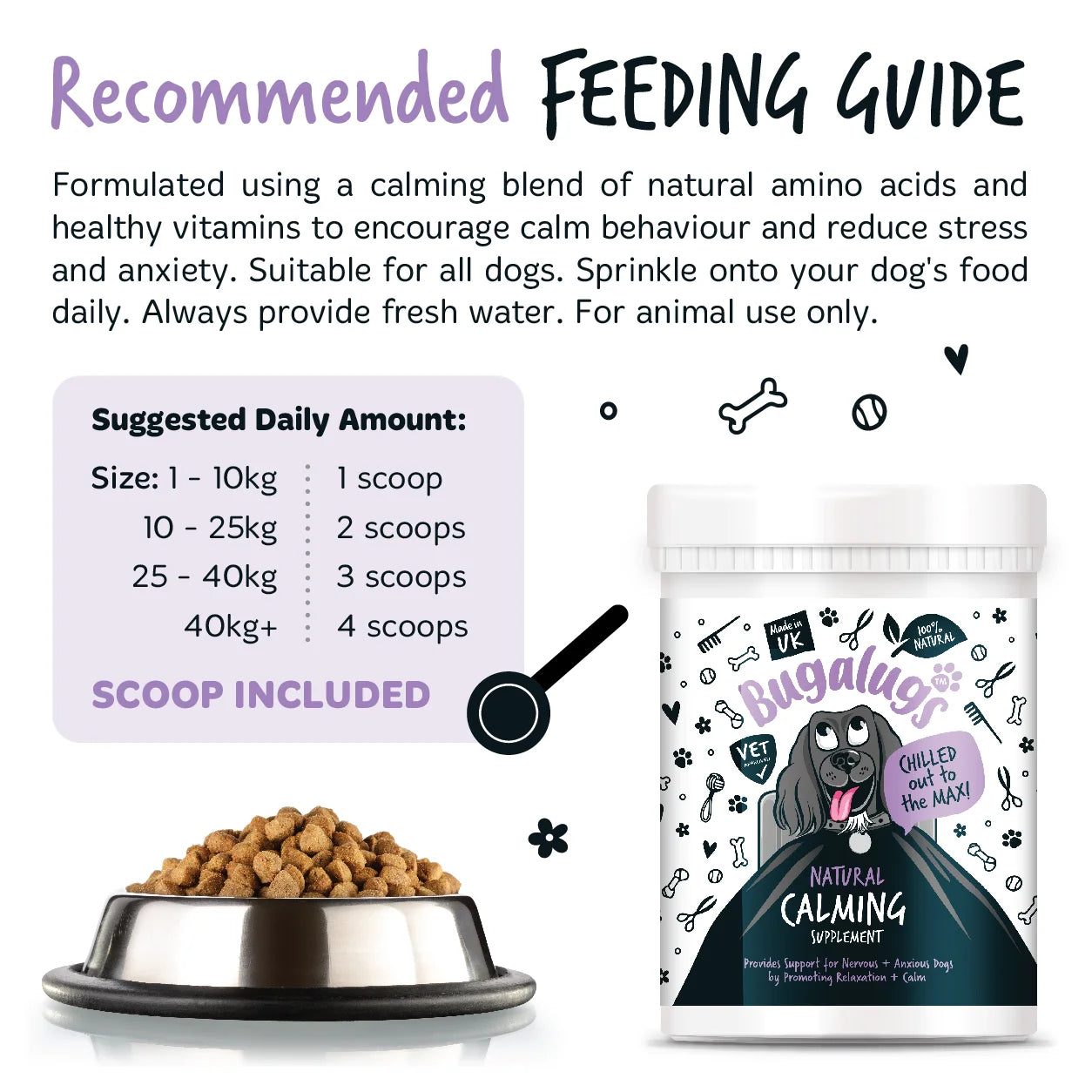 Bugalugs Calming Powder Supplement with spoon 200g