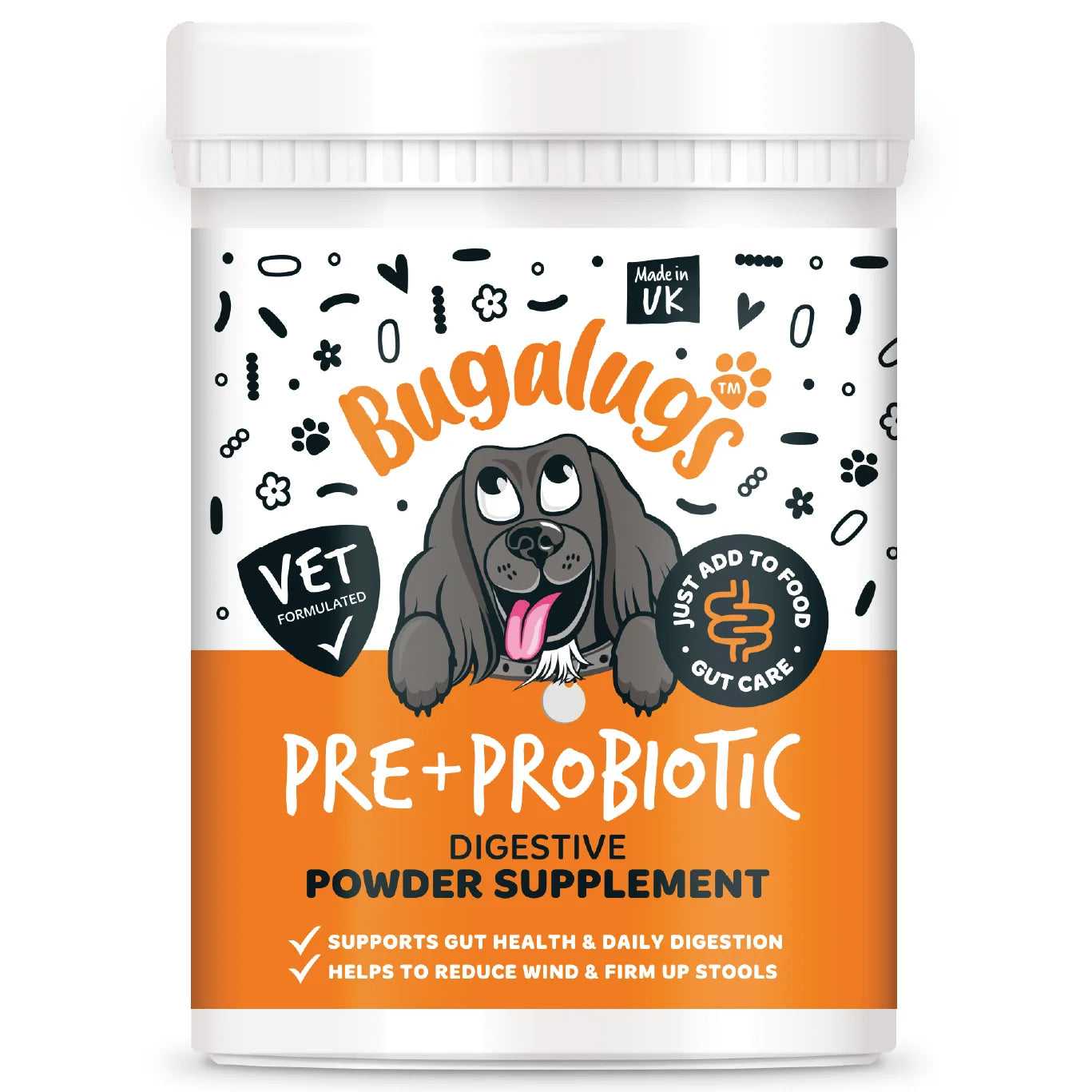 Bugalugs Pre & Probiotic Digestive Powder Supplement 200g for Dogs