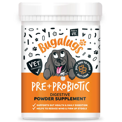 Bugalugs Pre & Probiotic Digestive Powder Supplement 200g for Dogs