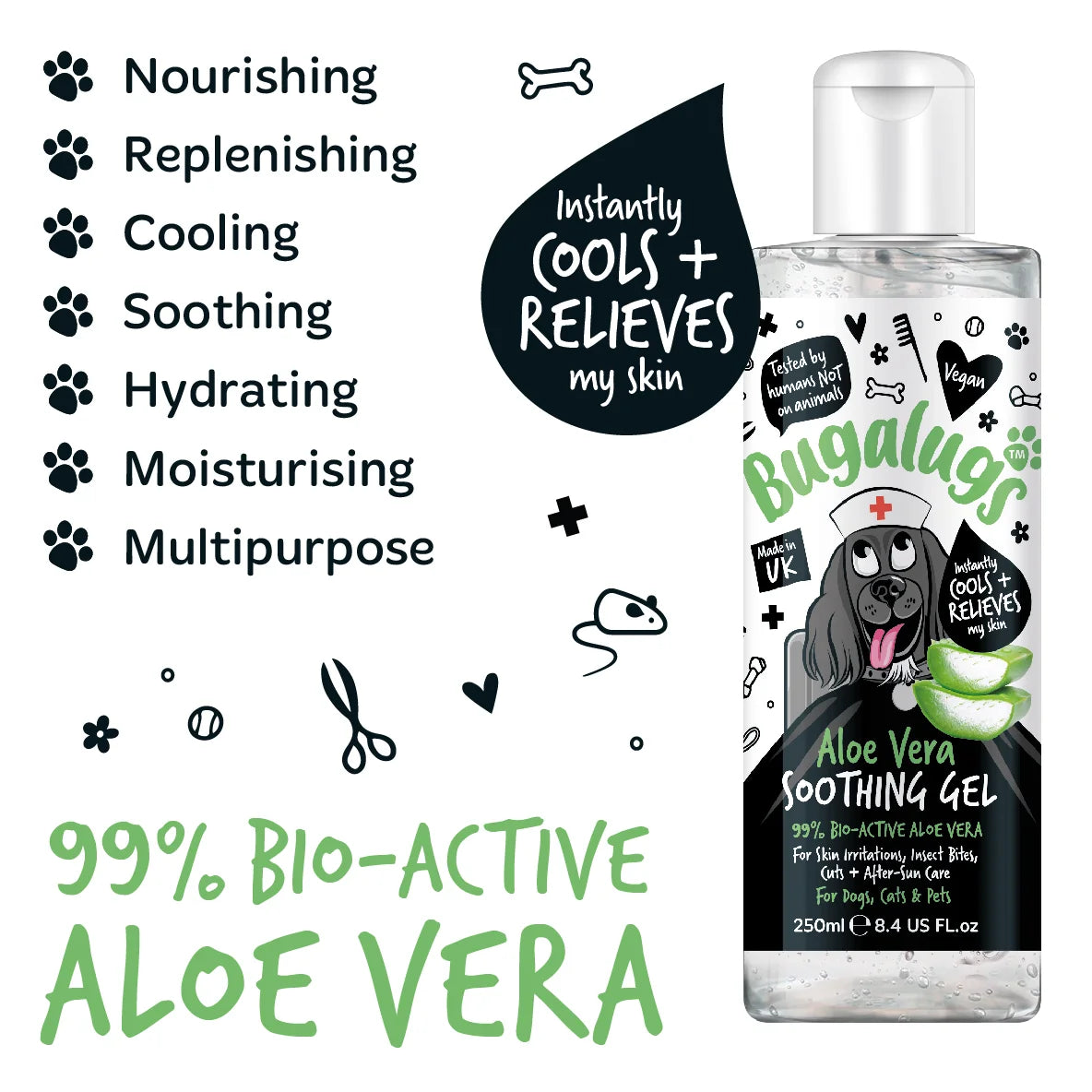 Bugalugs Aloe Vera Soothing Gel 250ml