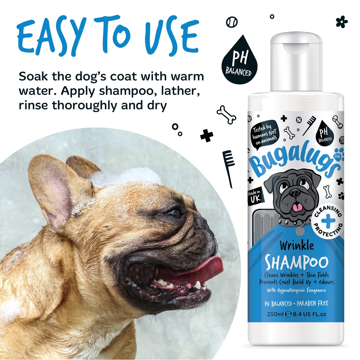 Bugalugs Wrinkle Pet Shampoo 250ml