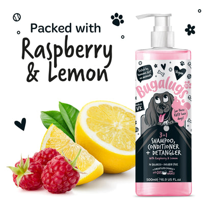 Bugalugs 3 in 1 Dog Shampoo, Conditioner & Detangler 500ml