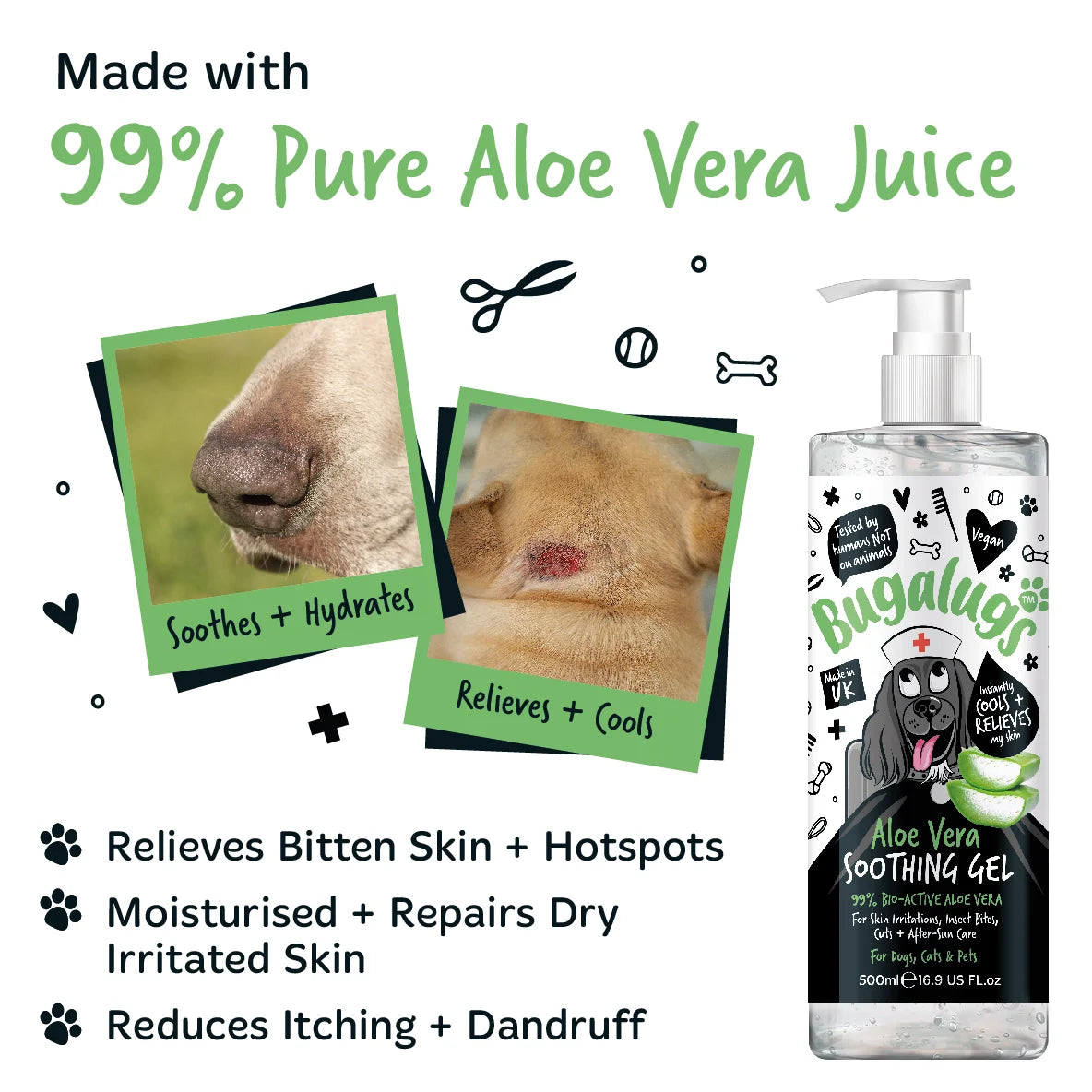 Bugalugs Aloe Vera Soothing Gel 500ml