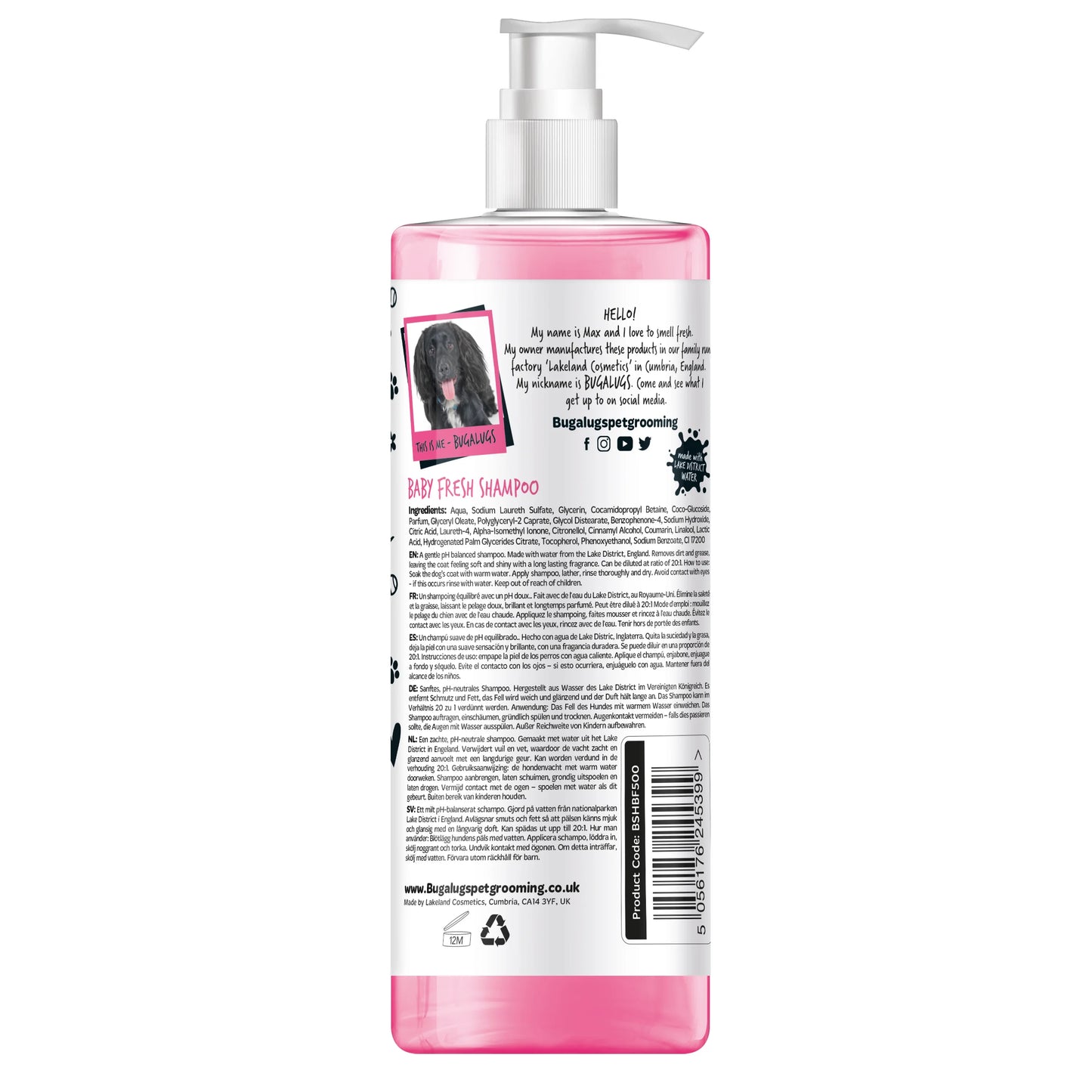 Bugalugs Baby Fresh Dog Shampoo 500ml
