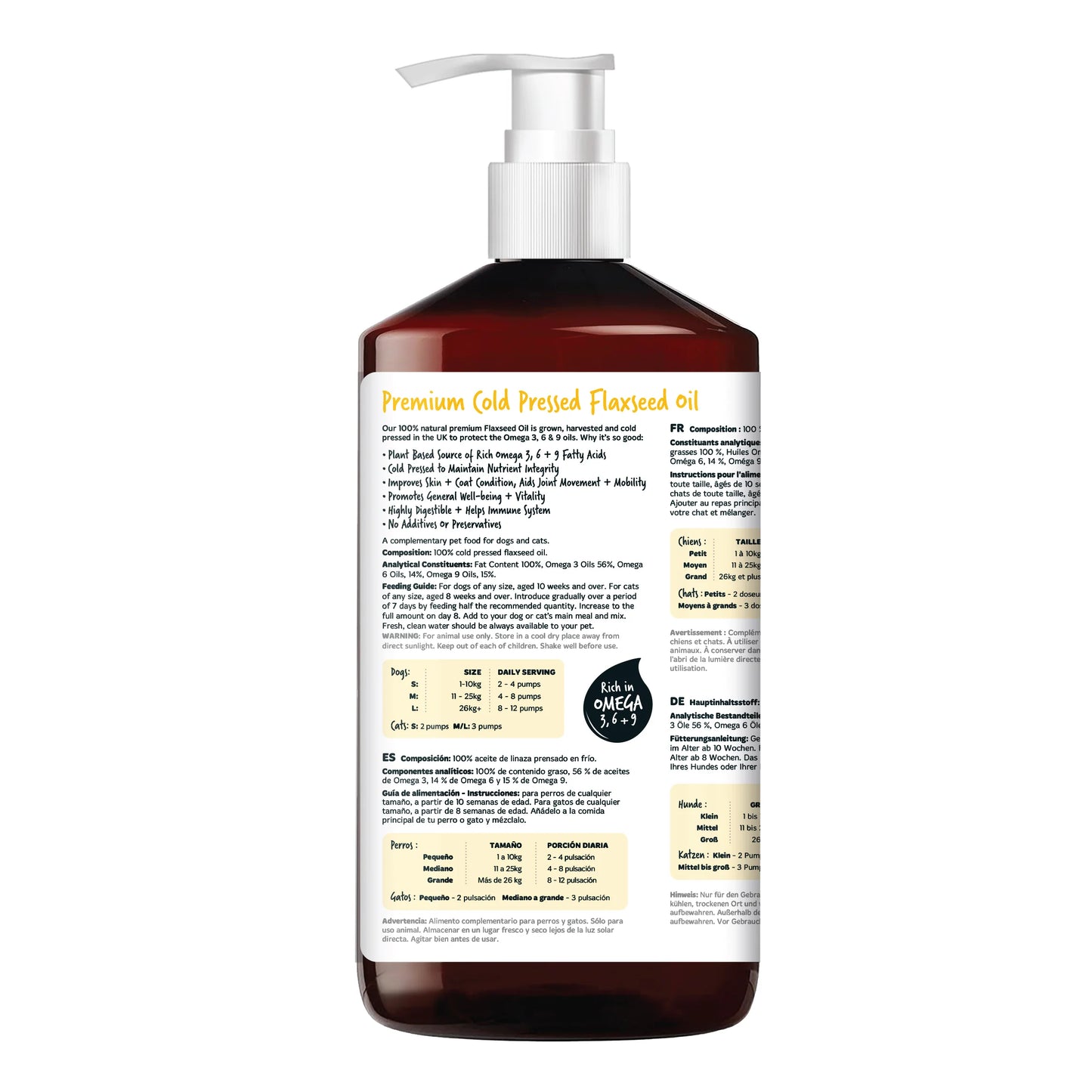 Bugalugs Flaxseed Oil 500ml for Dogs & Cats