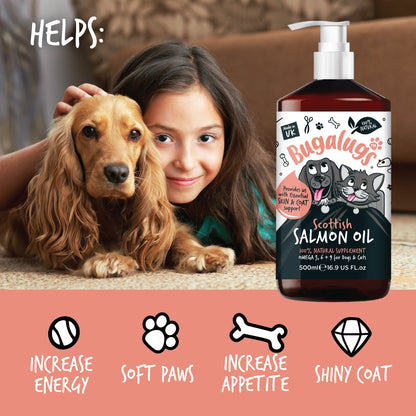 Bugalugs Scottish Salmon Oil 500ml for Dogs & Cats
