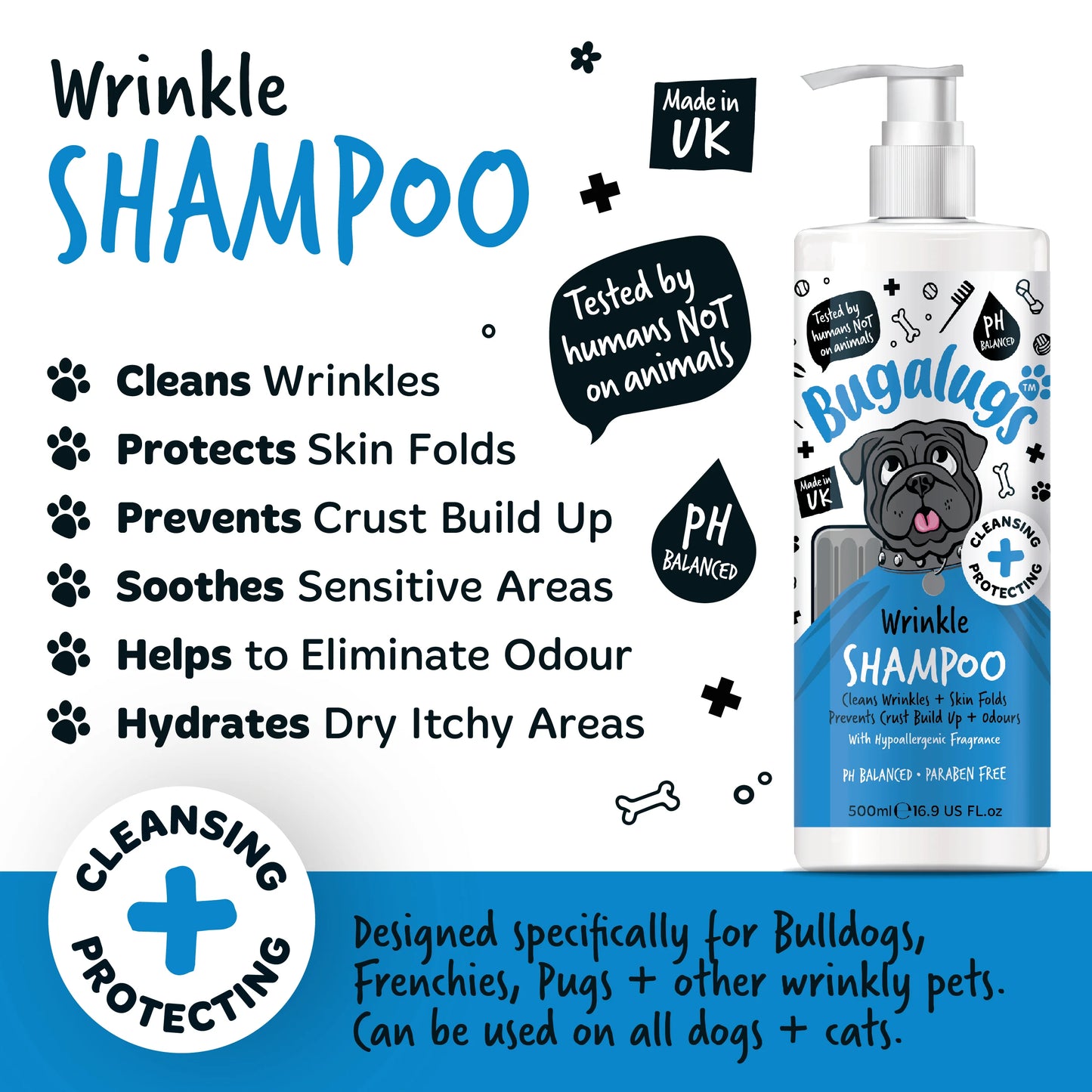 Bugalugs Wrinkle Pet Shampoo 500ml