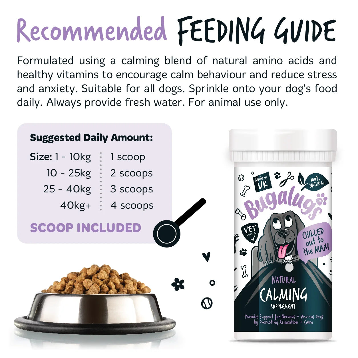 Bugalugs Calming Powder Supplement with spoon 80g
