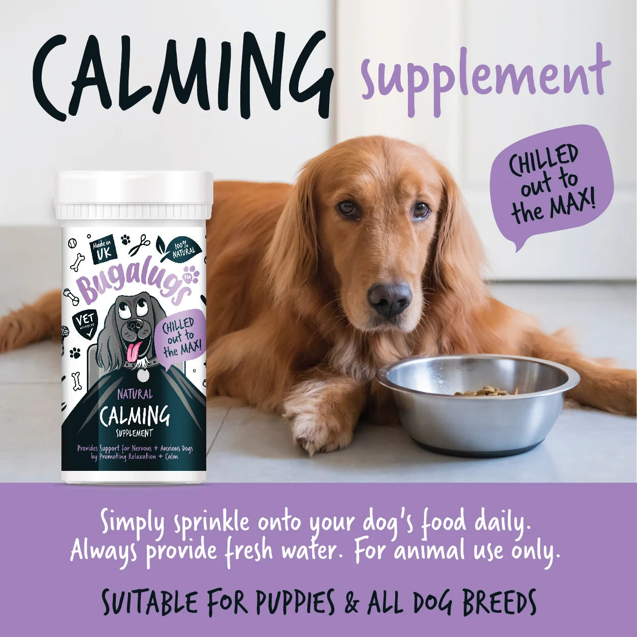 Bugalugs Calming Powder Supplement with spoon 80g