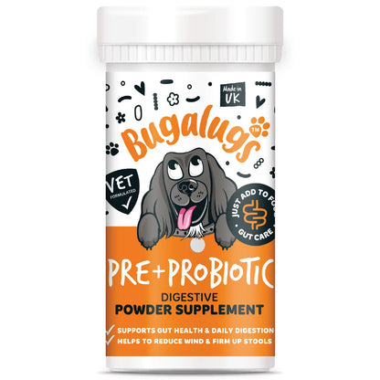 Bugalugs Pre & Probiotic Digestive Powder Supplement 80g for Dogs