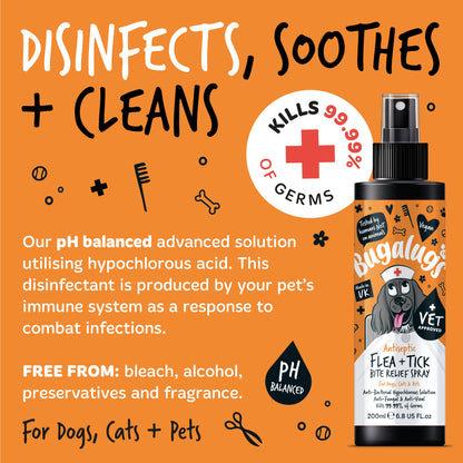 Bugalugs Antiseptic Flea & Tick Bite Relief 200ml