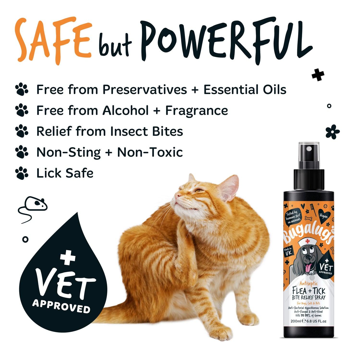 Bugalugs Antiseptic Flea & Tick Bite Relief 200ml