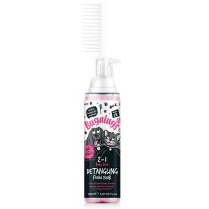 Bugalugs 2 in 1 Detangling Foam Comb For Dogs & Cats 200ml (Baby Fresh)
