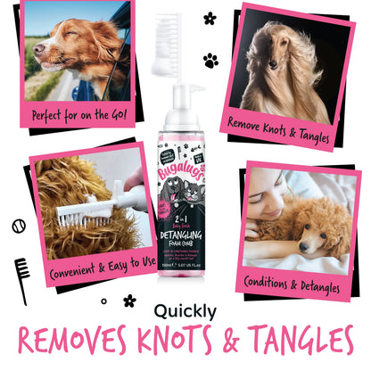 Bugalugs 2 in 1 Detangling Foam Comb For Dogs & Cats 200ml (Baby Fresh)