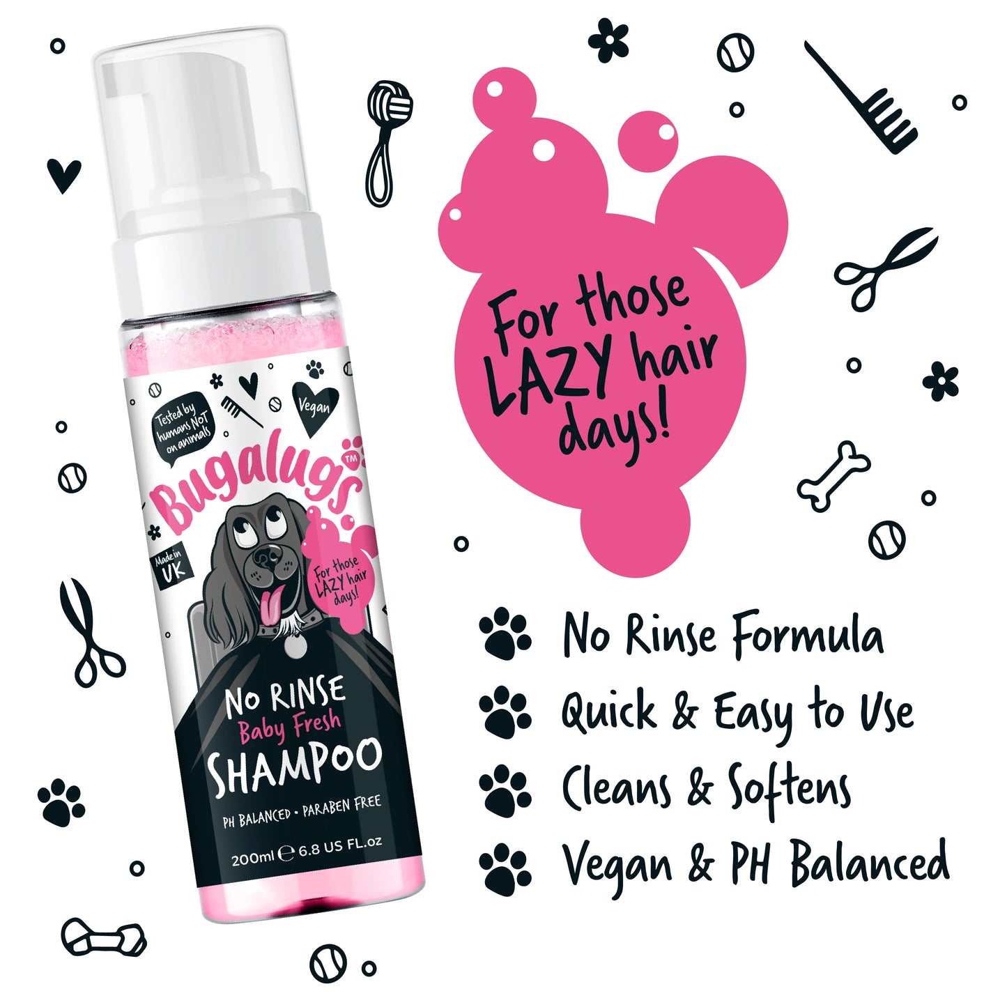 Bugalugs No Rinse Shampoo Baby Fresh 200ml