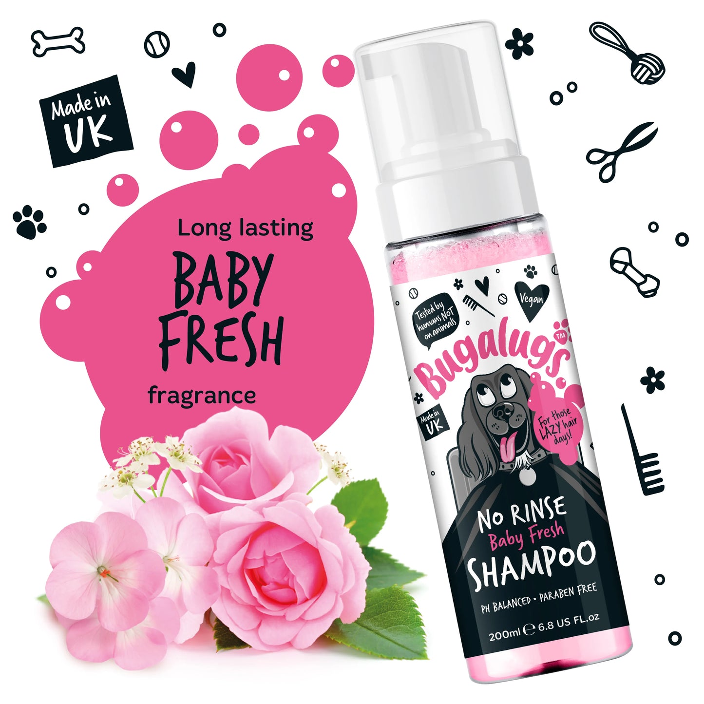 Bugalugs No Rinse Shampoo Baby Fresh 200ml