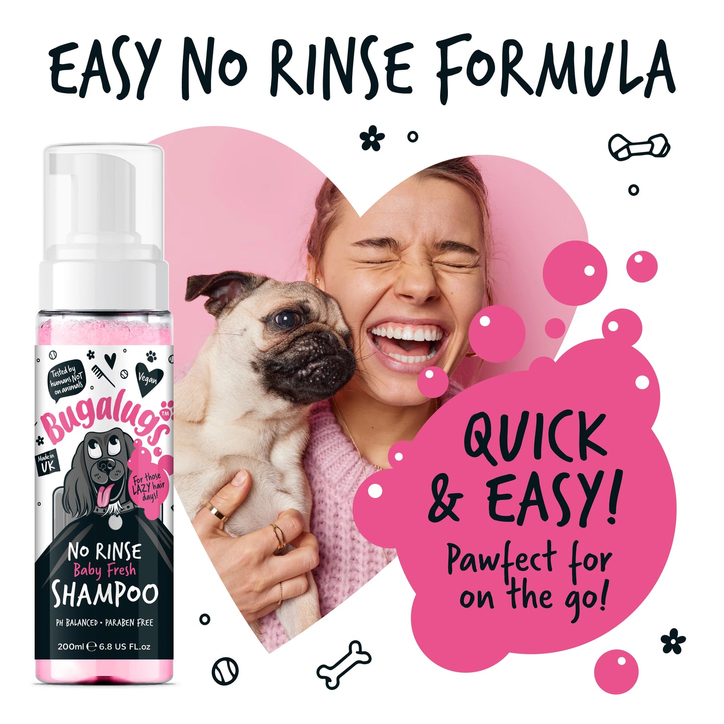 Bugalugs No Rinse Shampoo Baby Fresh 200ml