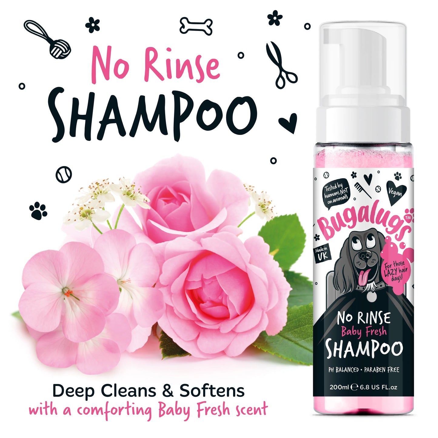 Bugalugs No Rinse Shampoo Baby Fresh 200ml