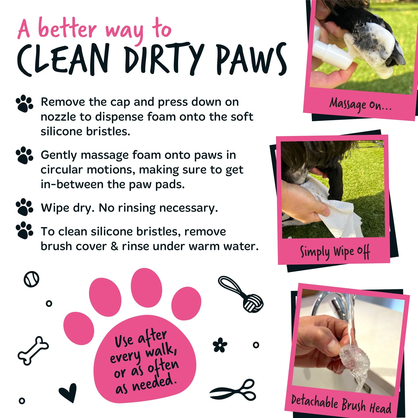 Bugalugs No Rinse Paw Cleaner Foam Shampoo 200ml - Baby Fresh