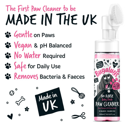 Bugalugs No Rinse Paw Cleaner Foam Shampoo 200ml - Baby Fresh