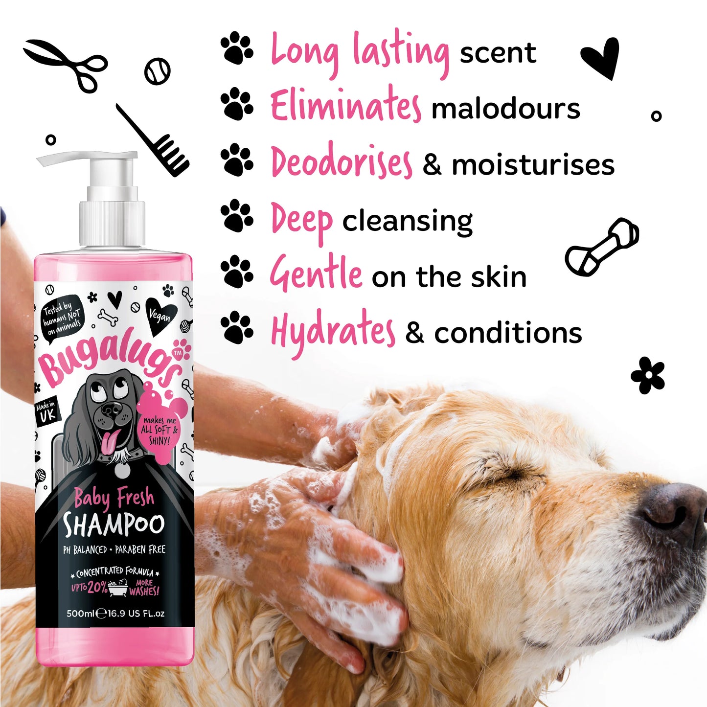 Bugalugs Baby Fresh Dog Shampoo 500ml