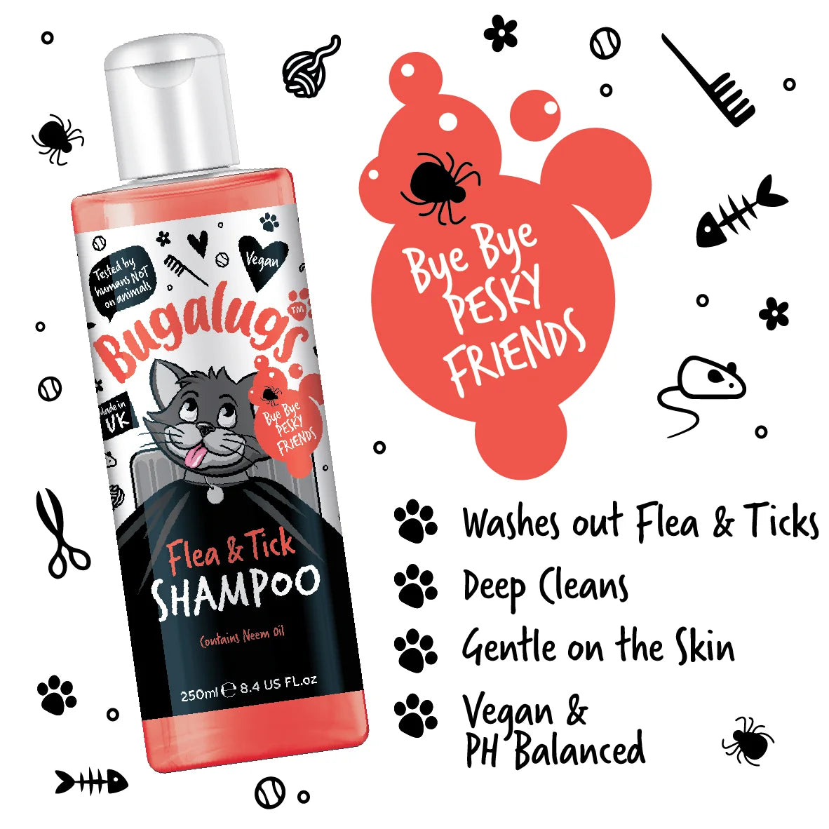 Bugalugs Cat Flea & Tick Dog Shampoo 250ml