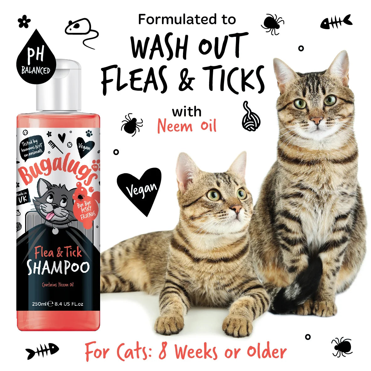 Bugalugs Cat Flea & Tick Dog Shampoo 250ml