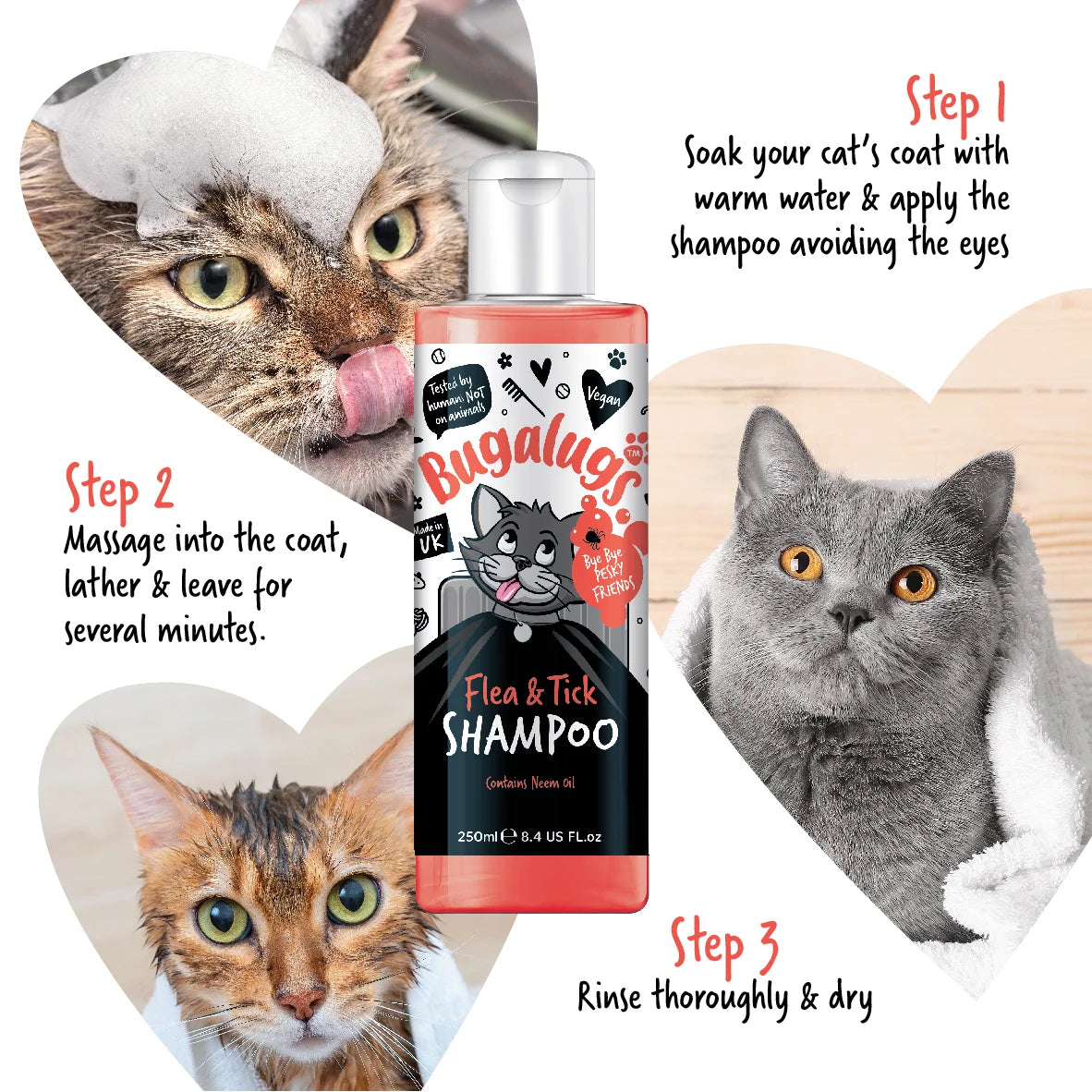 Bugalugs Cat Flea & Tick Dog Shampoo 250ml