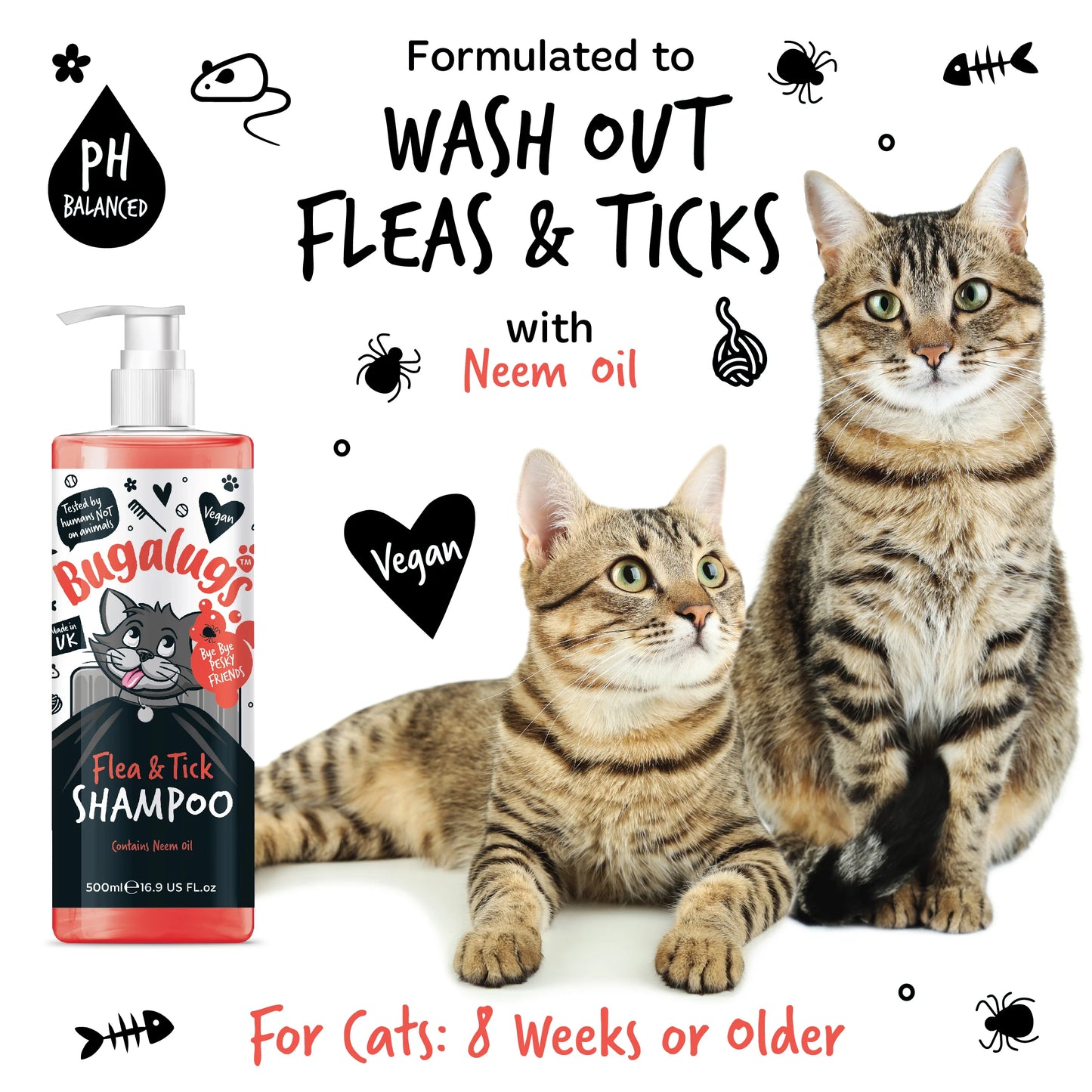 Bugalugs Cat Flea & Tick Dog Shampoo 500ml
