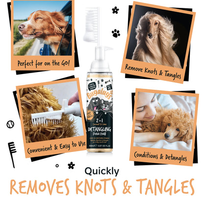 Bugalugs 2 in 1 Detangling Foam Comb For Dogs & Cats 200ml (Coconut & Lime )