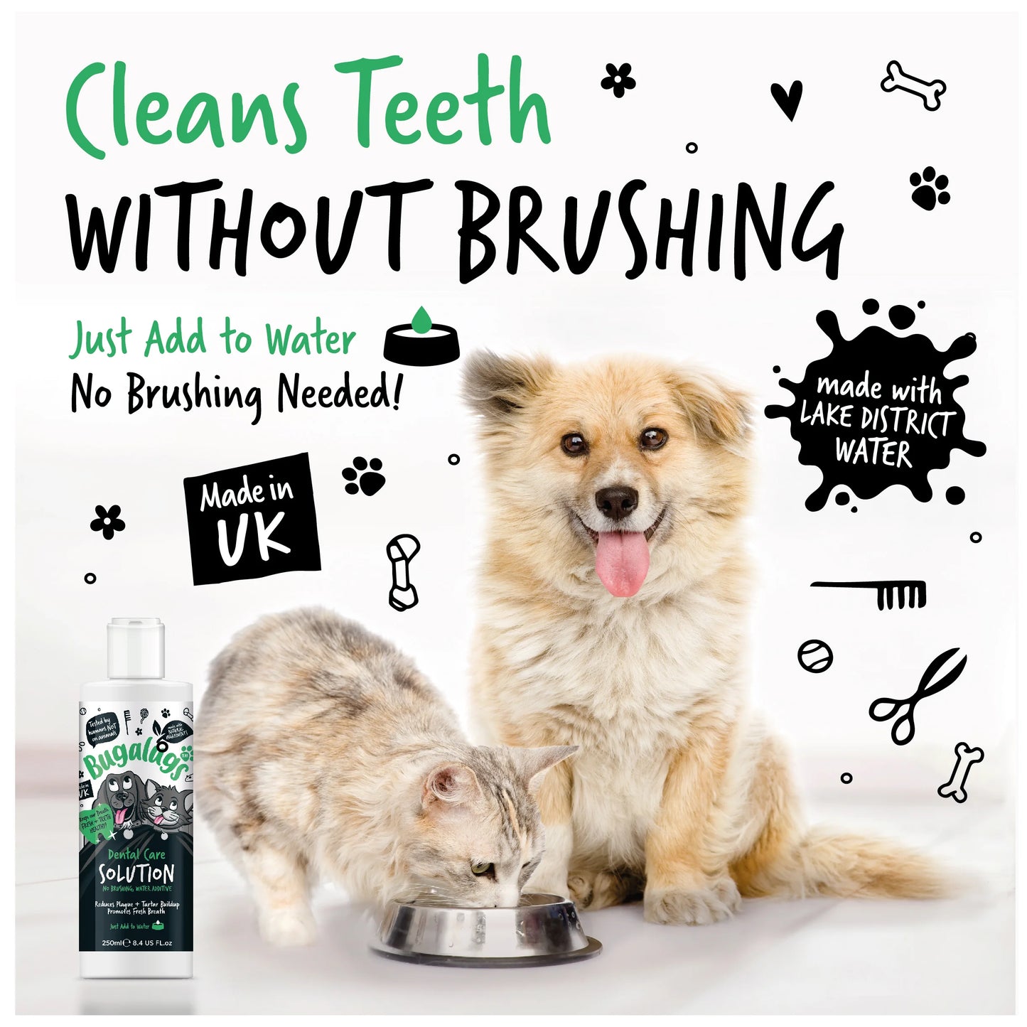 Bugalugs Dental Care Water Additive 250ml for Dogs & Cats