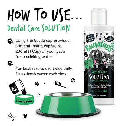 Bugalugs Dental Care Water Additive 250ml for Dogs & Cats