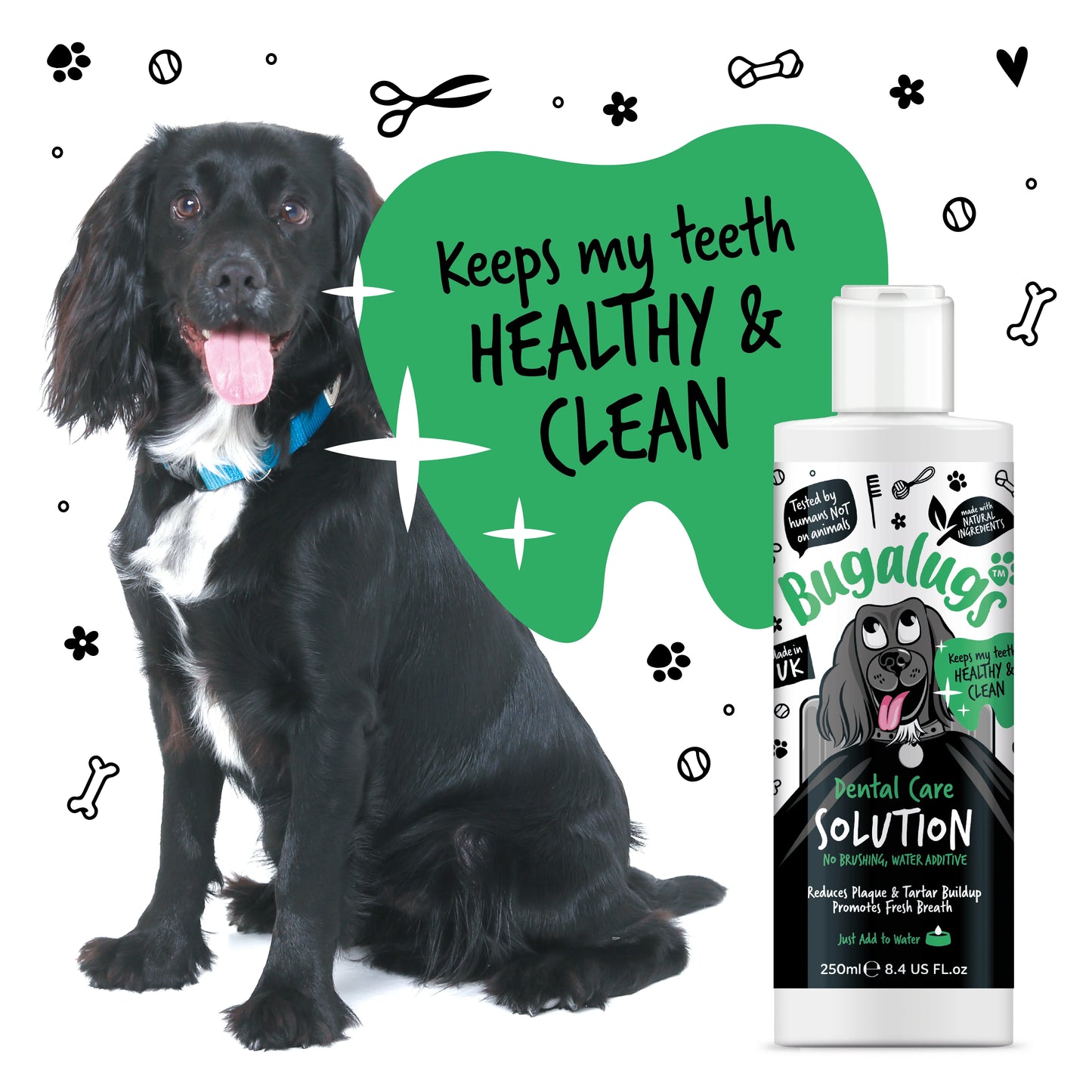 Bugalugs Dental Care Water Additive 250ml for Dogs & Cats