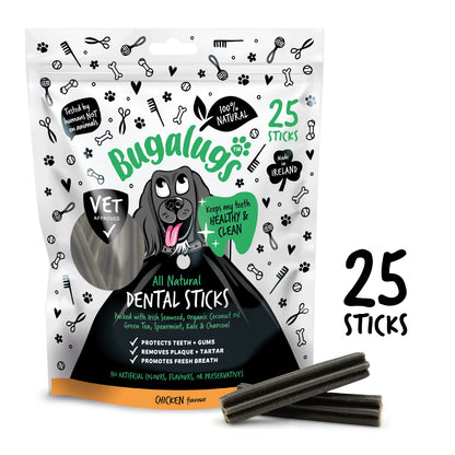 Bugalugs Dental Sticks, Chicken (Pack of 25) 500g bag