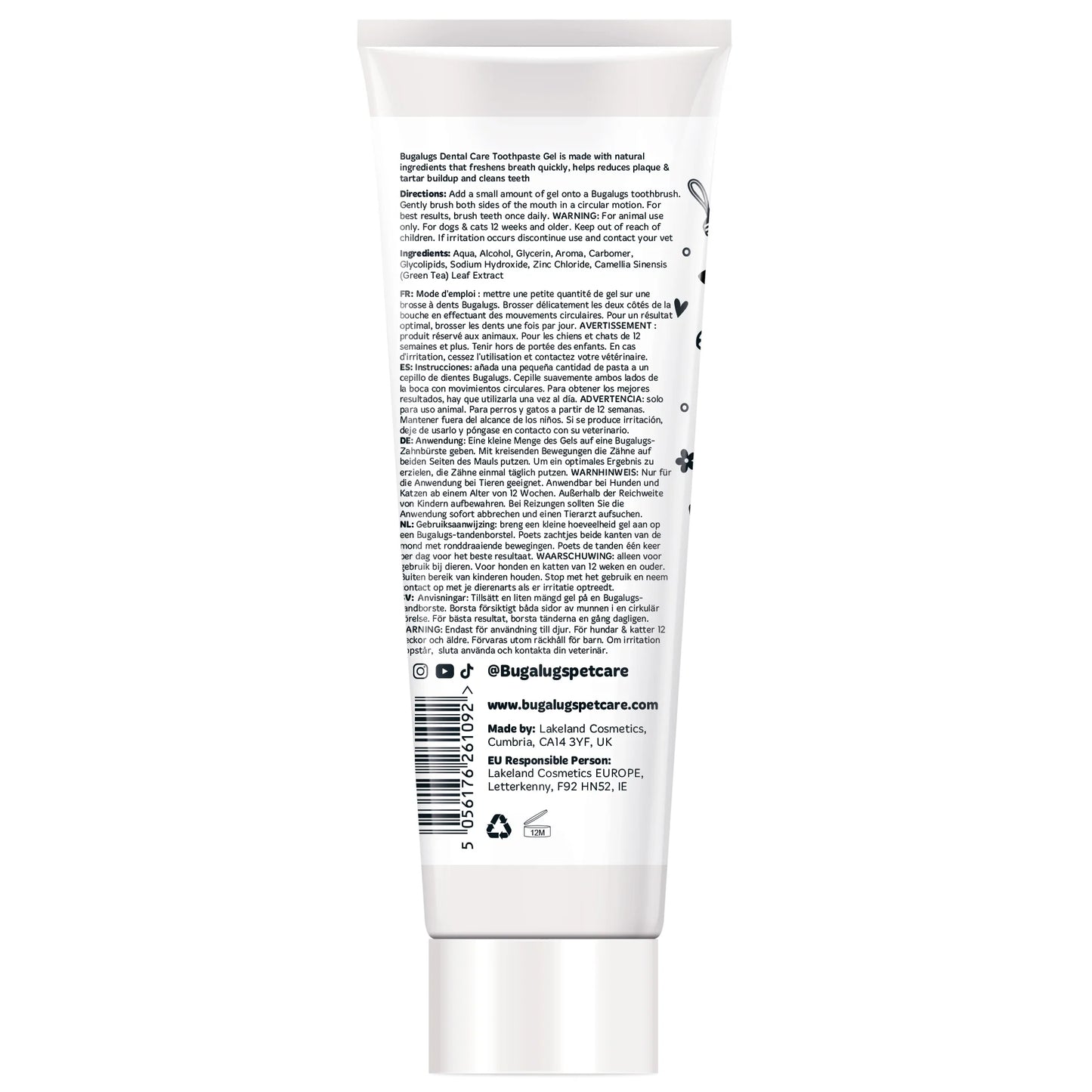 Bugalugs Dental Care Toothpaste with Fresh Mint for Dogs & Cats