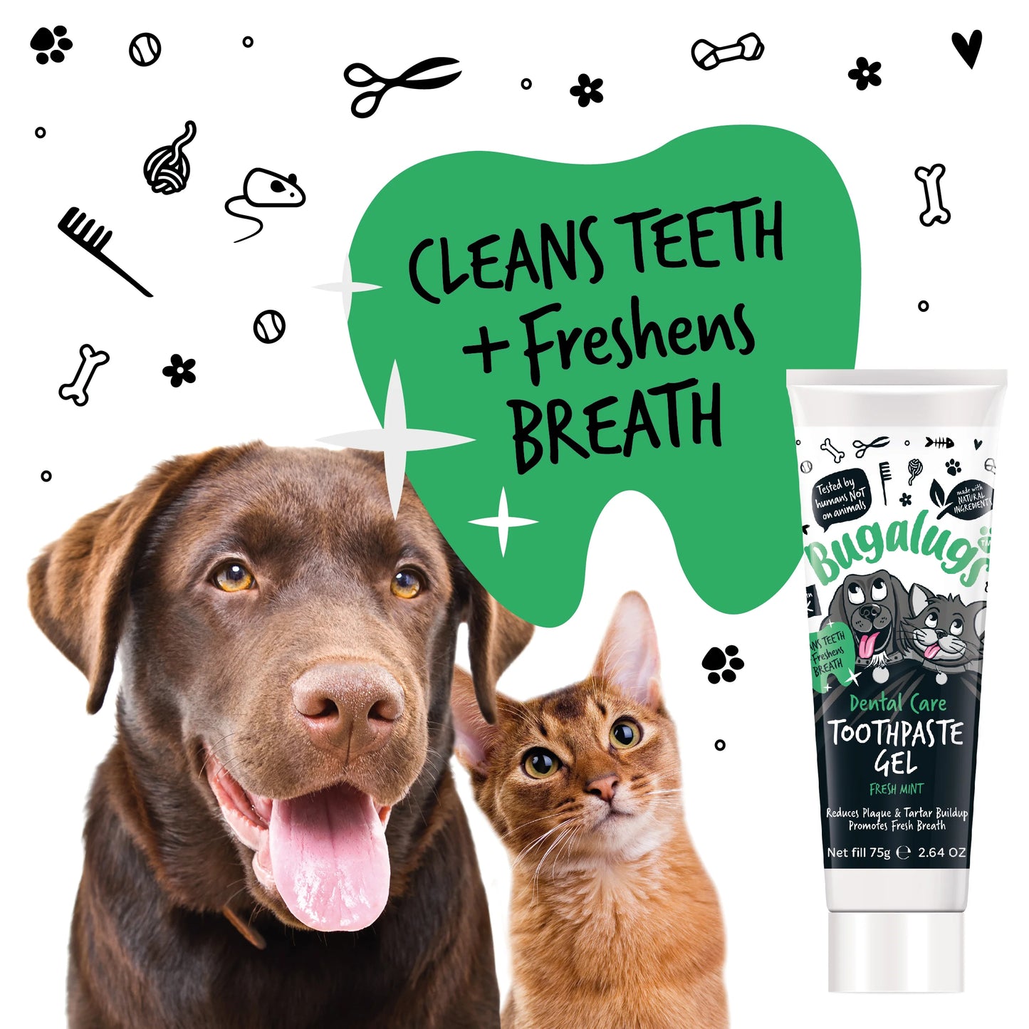 Bugalugs Dental Care Toothpaste with Fresh Mint for Dogs & Cats