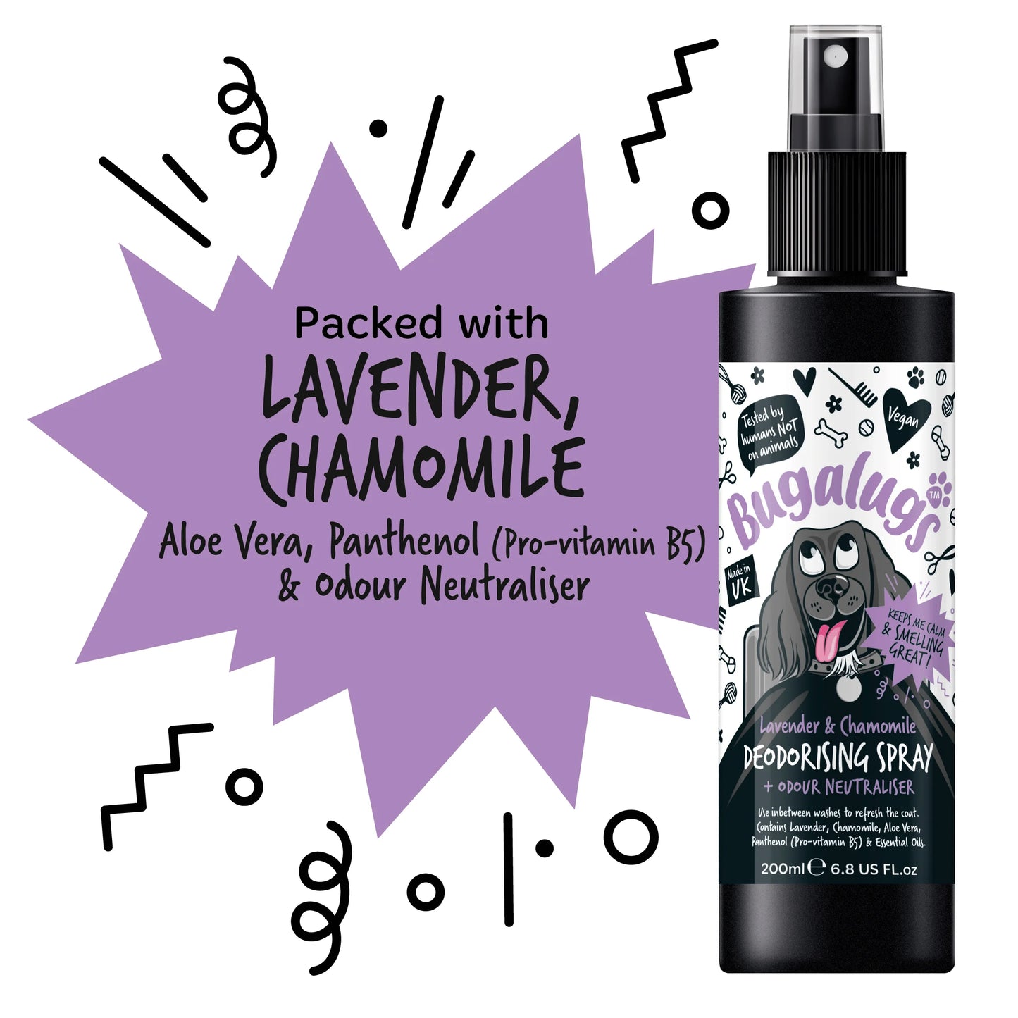 Bugalugs Lavender & Chamomile Deodorising Spray 200ml