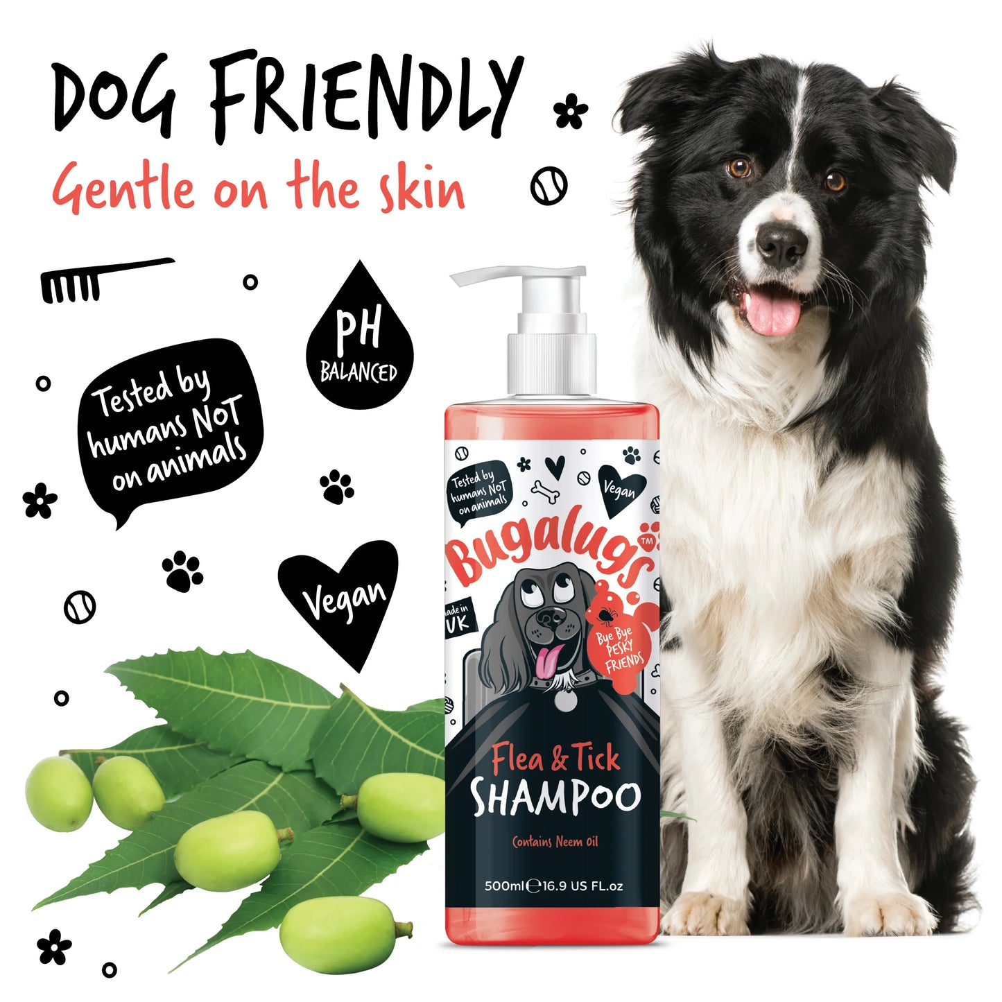 Bugalugs Flea & Tick Dog Shampoo 500ml