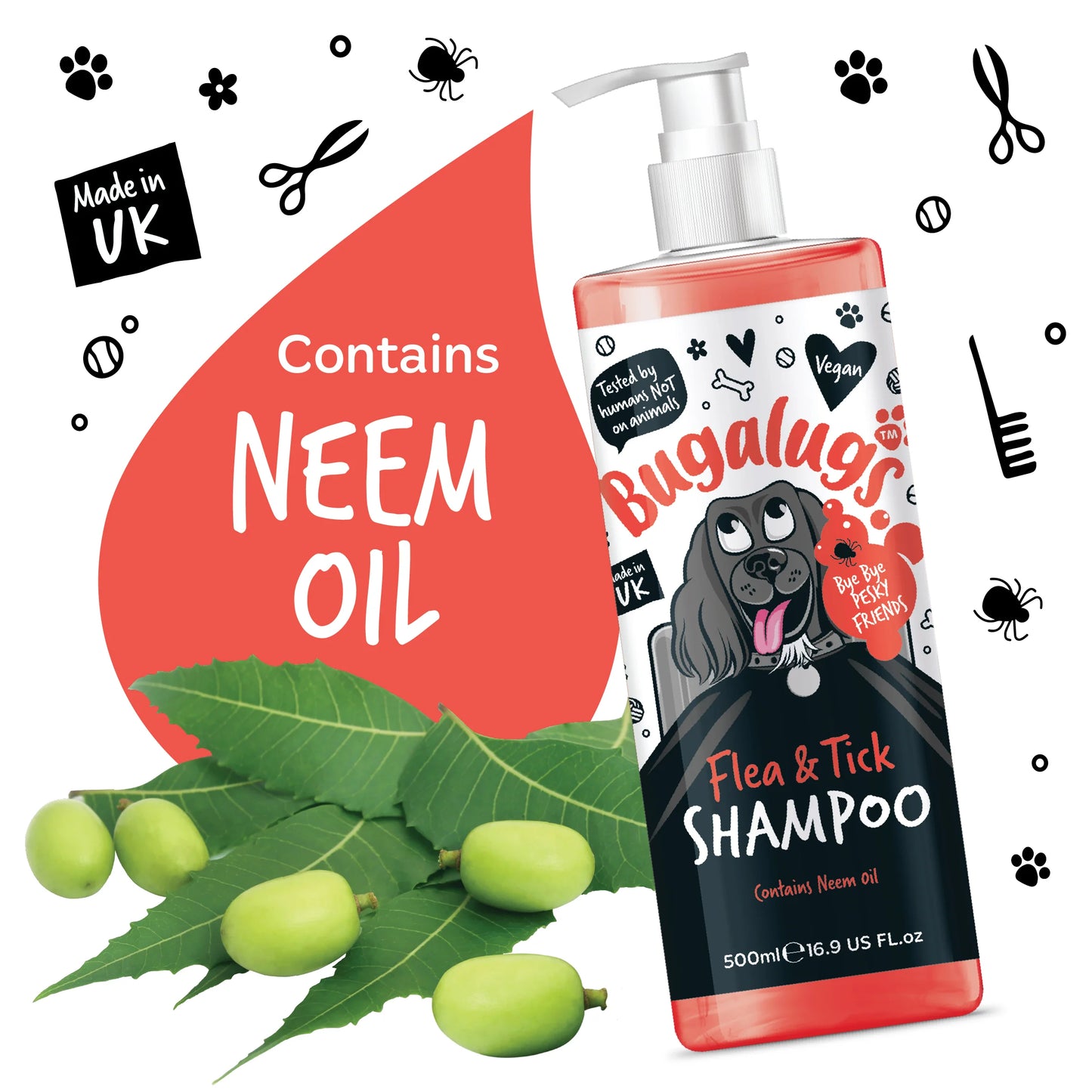 Bugalugs Flea & Tick Dog Shampoo 500ml
