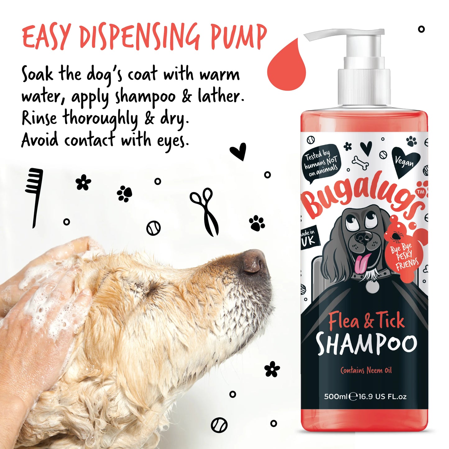 Bugalugs Flea & Tick Dog Shampoo 500ml