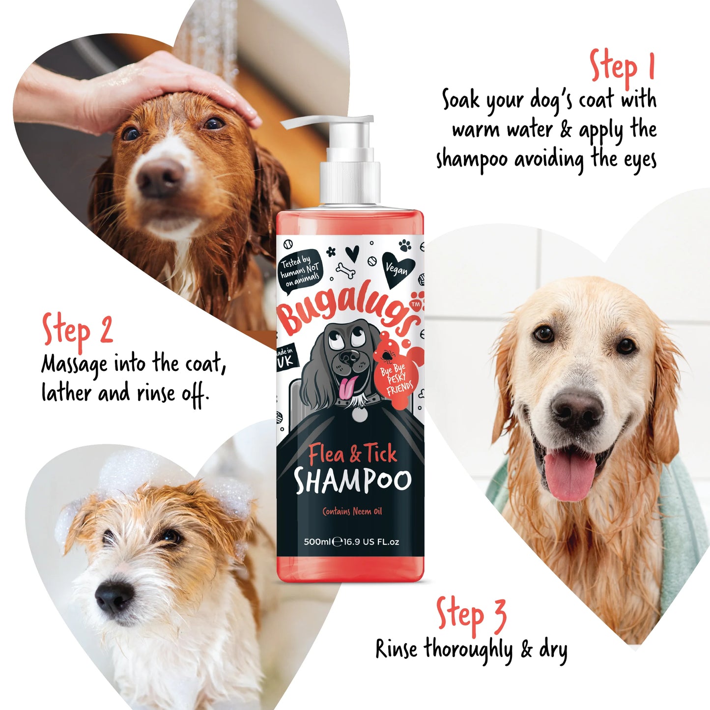 Bugalugs Flea & Tick Dog Shampoo 500ml
