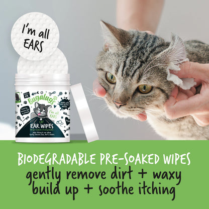 Bugalugs Soothing Cat Ear Wipes (100 pre soaked Bio-Degradable Wipes)