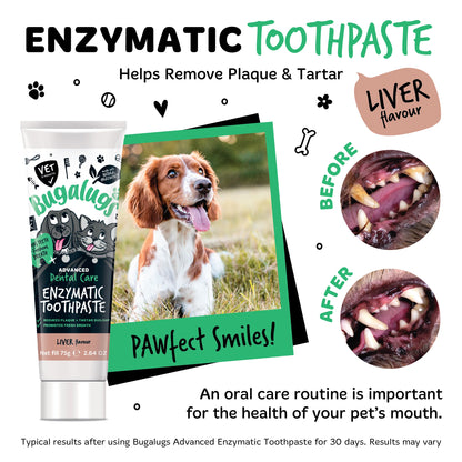 Bugalugs Advanced Dental Care Enzymatic Toothpaste (Liver Flavour) for Dogs & Cats