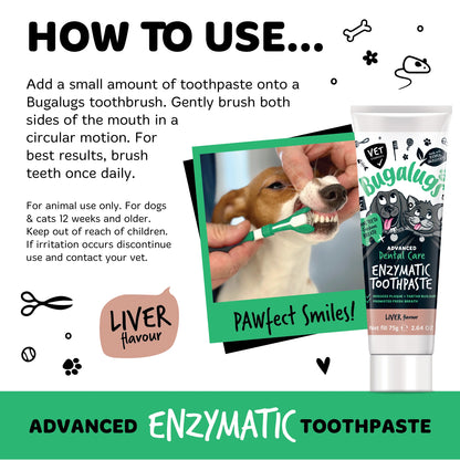 Bugalugs Advanced Dental Care Enzymatic Toothpaste (Liver Flavour) for Dogs & Cats